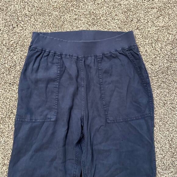 Faherty navy blue pull on linen jogger pants size M - Picture 3 of 12